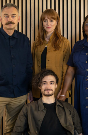 Hannah Peel with Charles Hazlewood, Victoria Oruwari & Jonny Leitch of Paraorchestra, photographed by York Tillyer at St Georges, Bristol in support of their new collaborative album 'The Unfolding'. October 2021